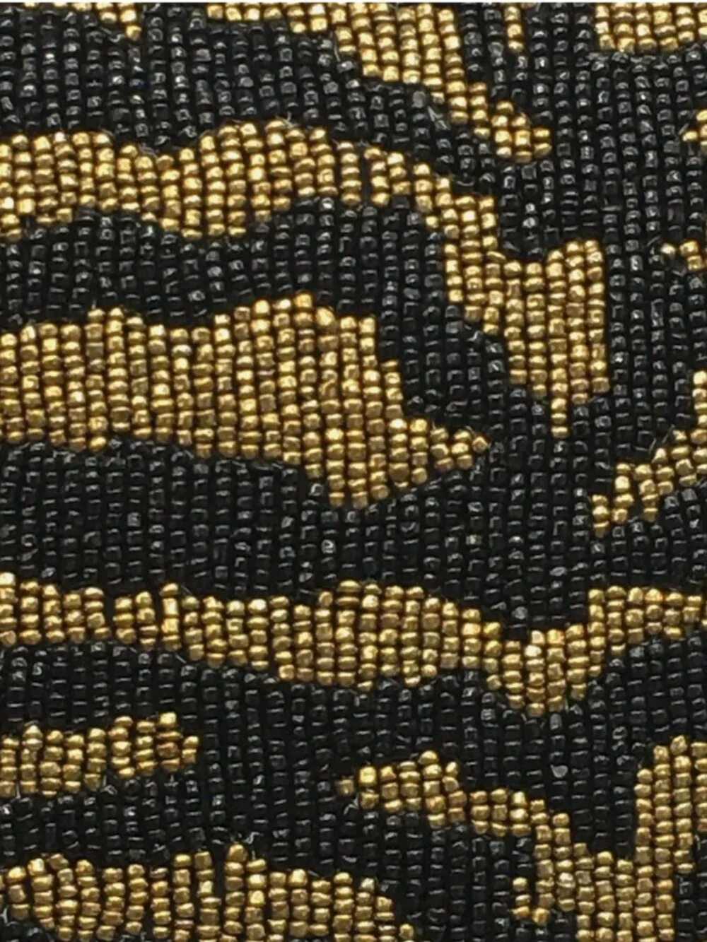 Jewel of Mumbai Tiger Stripe Beaded Throw Pillow Gold Black Animal Print 14
